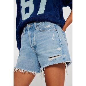 NWT AGOLDE Parker Long Jean Shorts Denim in Swapmeet Blue 26